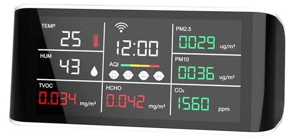 Zimilo Luftqualitätsmonitor, 9-in-1 Messung von CO2, PM2.5, Produktbild 