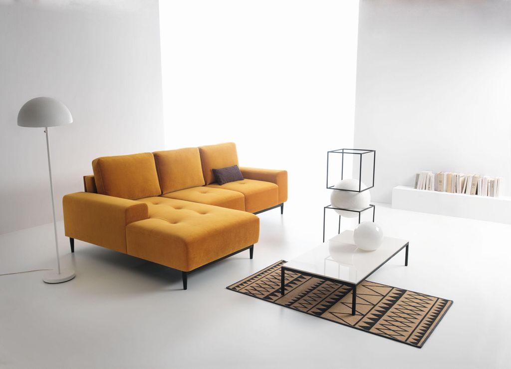 Masseno Ecksofa SACRO mit Schlaffunktion L-Form, Sofa mit Bettkasten, Wohnzimmersofa, Couch, Soffa, Bettsofa, Couchgarnitur- Gelb, SALVADOR 10