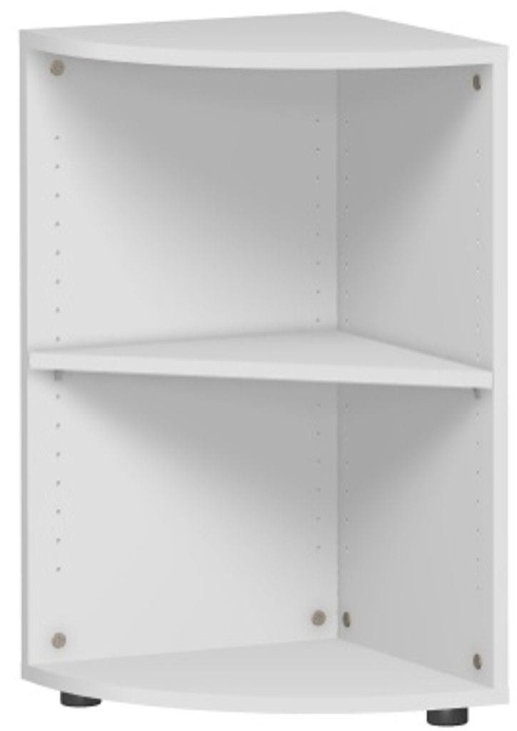 Geramöbel Eckabschlussregal mit Standfüßen, als Anstellregal verwendbar, 400x400x752, Lichtgrau, S-342010-L