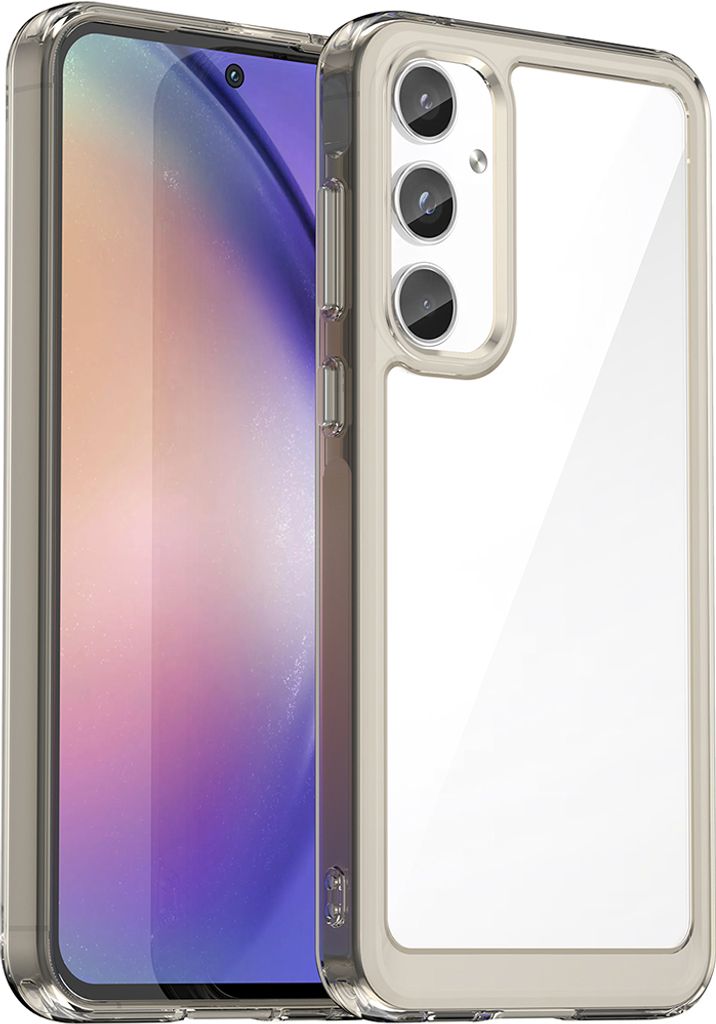 Schutzhülle für Samsung Galaxy A55 Klar Rückseite Stoßfeste TPU Silikon Bumper Hülle Grau