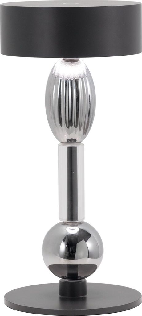 Zafferano Royal Family Wi-Fi - Wiederaufladbare LED-Tischlampe, Touch-Dimmer, 36h Akku, Titan-Alu, Glas