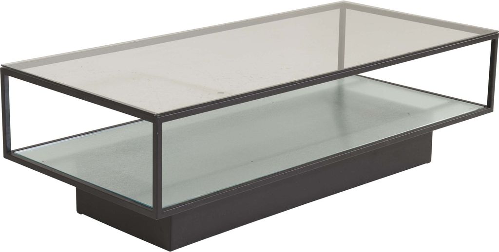 Couchtisch aus Glas und Stahl Maglehem