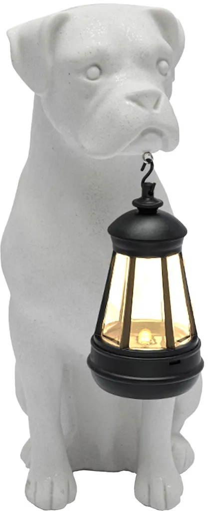 Éclairage Solaire de Jardin Chien Boxer : Lampe Déco Extérieure sans Fil