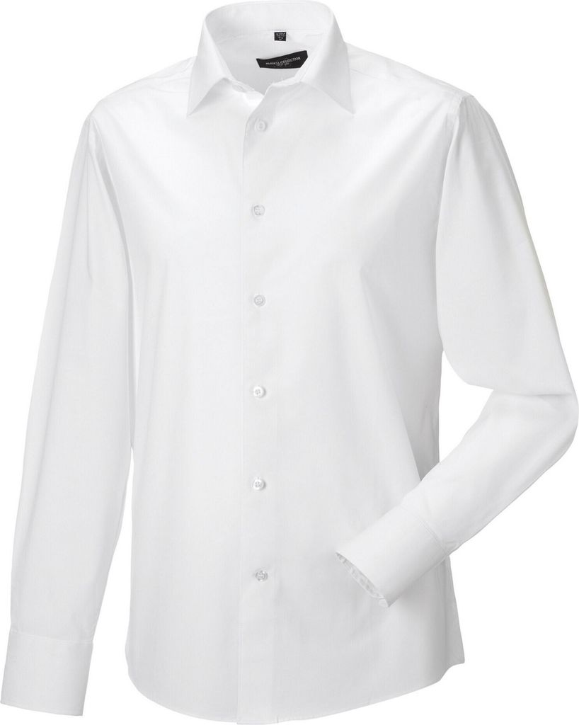 Russell Collection - Hemd für Herren Langärmlig PC6021 (L) (Weiß)