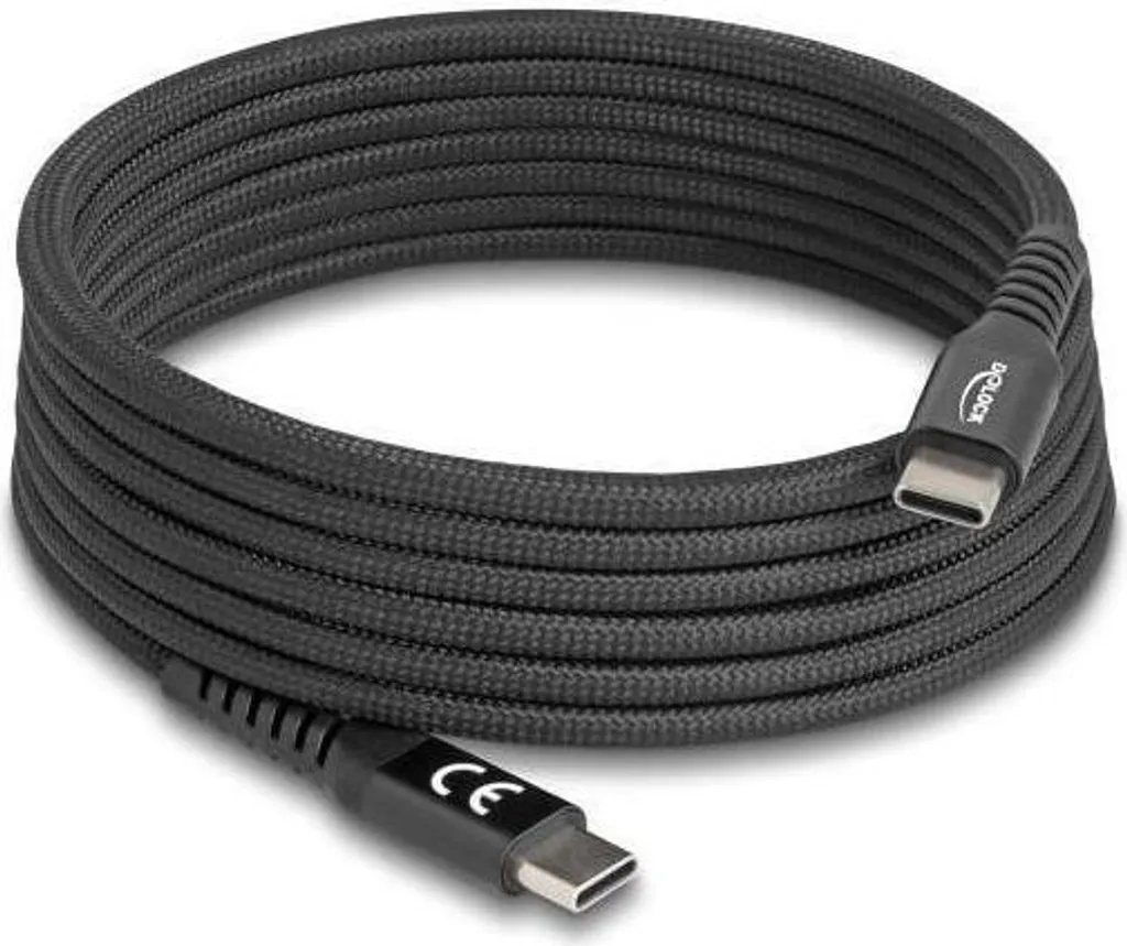 Câble USB-C vers USB-C DELOCK 2m USB 2.0 PD 3.0 60W Noir Haute Qualité