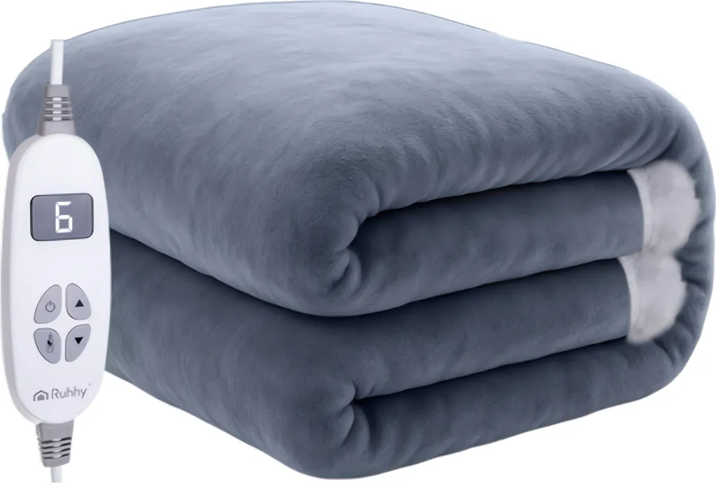 Couverture chauffante 180x130 cm idéale pour canapé et lit en hiver