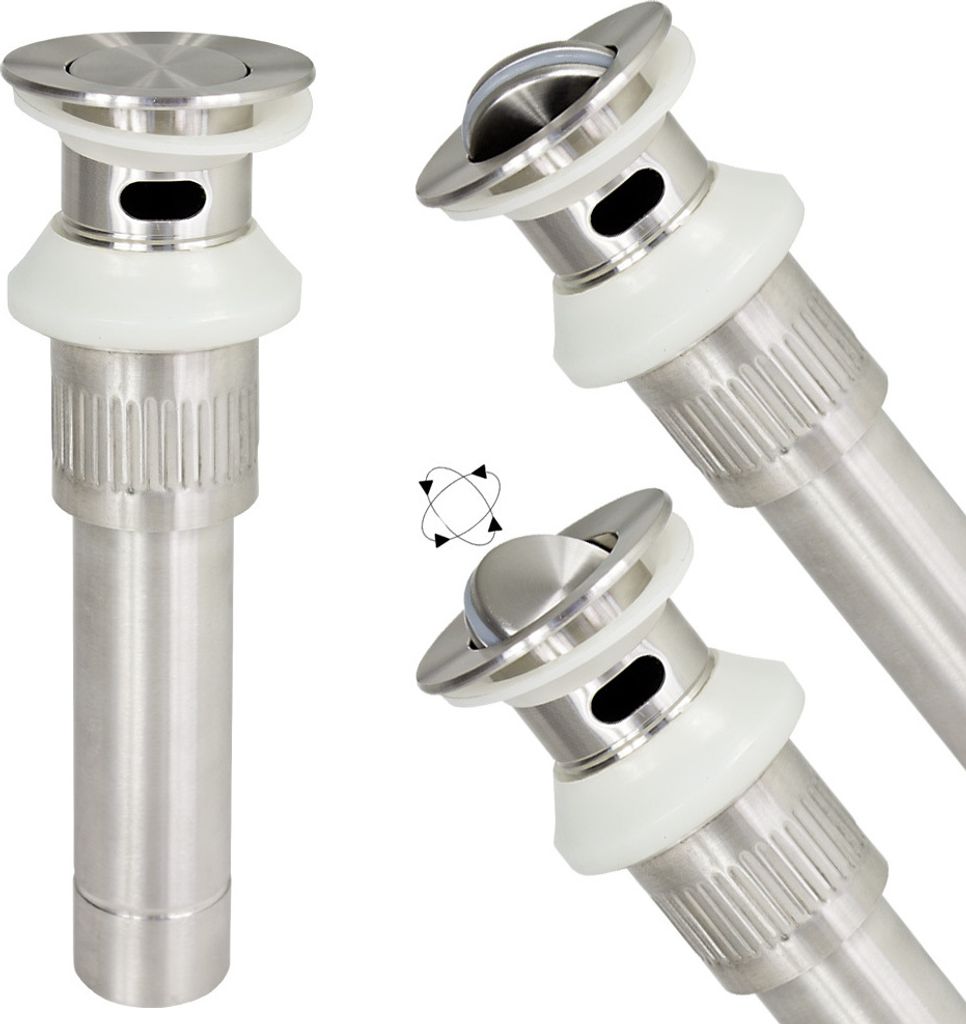 Edelstahl Abfluss Pop Up Überlauf Garnitur Exenter Waschbecken Bad Küche Sanlingo