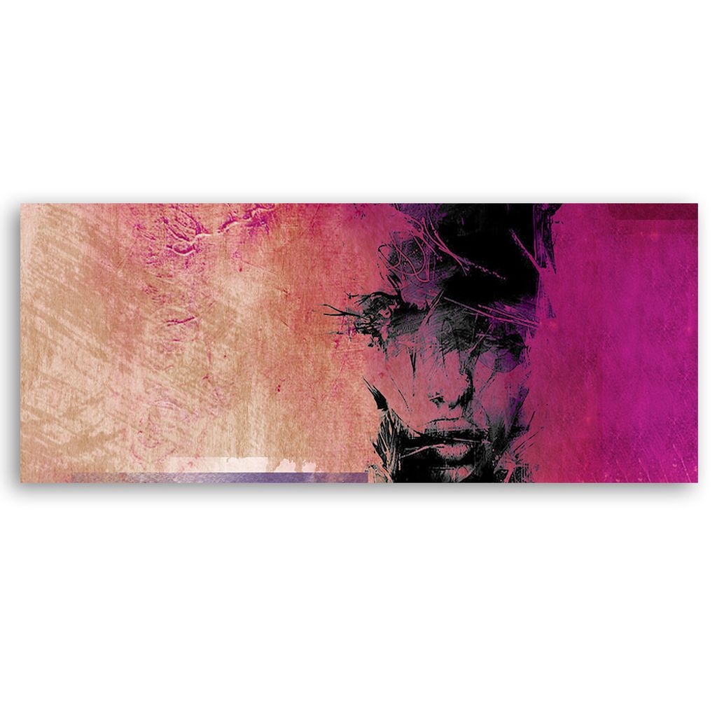 Leinwandbild Abstraktes Porträt einer Frau 90x30 Feeby Violett bild für die wand bereit zum aufhängen