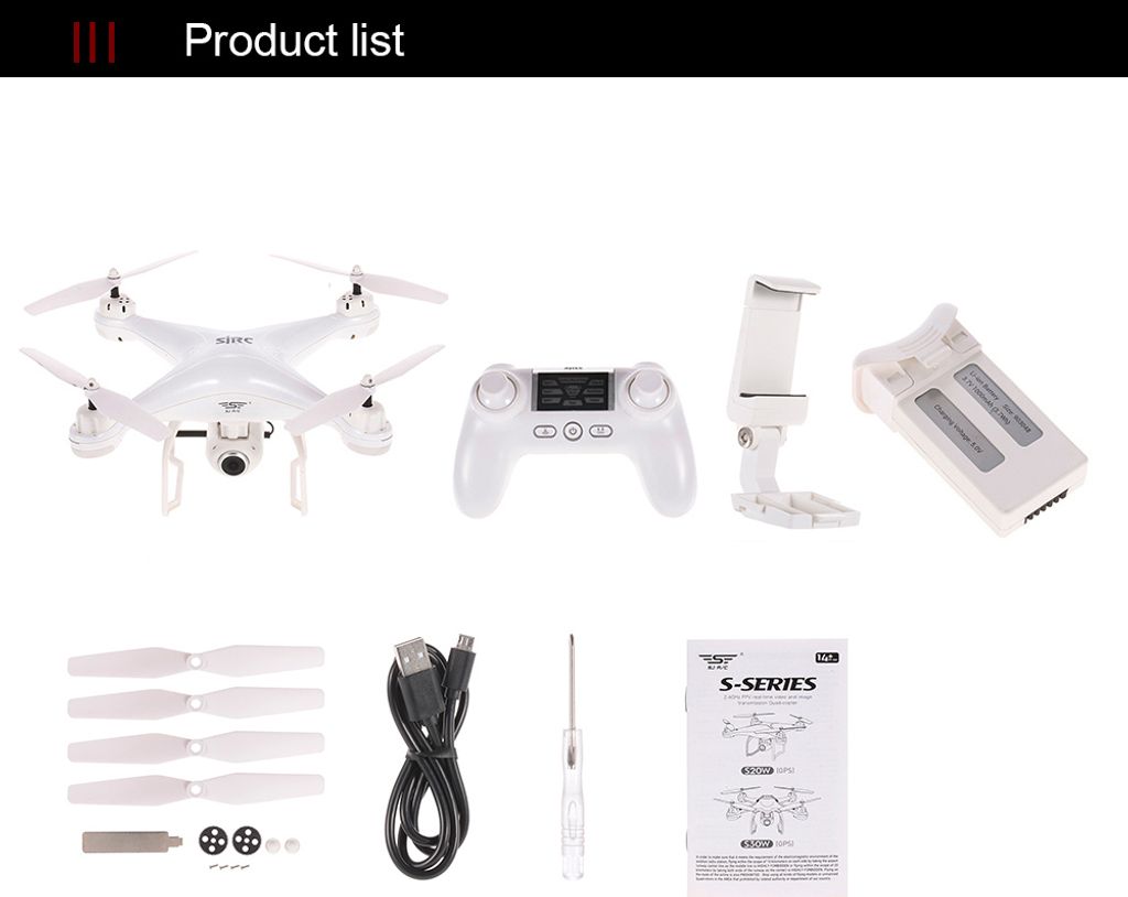 SJ R / C S20W1080P (GPS) FPV Einstellbare 1080 P HD Kamera Weitwinkel RTF Doppel GPS Positionierungshöhe Halten Quadcopter Drone