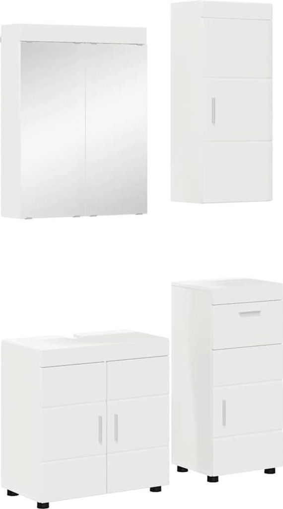 "Schlussverkauf" Badezimmermöbel-Set(Badschrank) - moderne-desgin - mit Schubladen TULUM Weiß Holzwerkstoff C9274