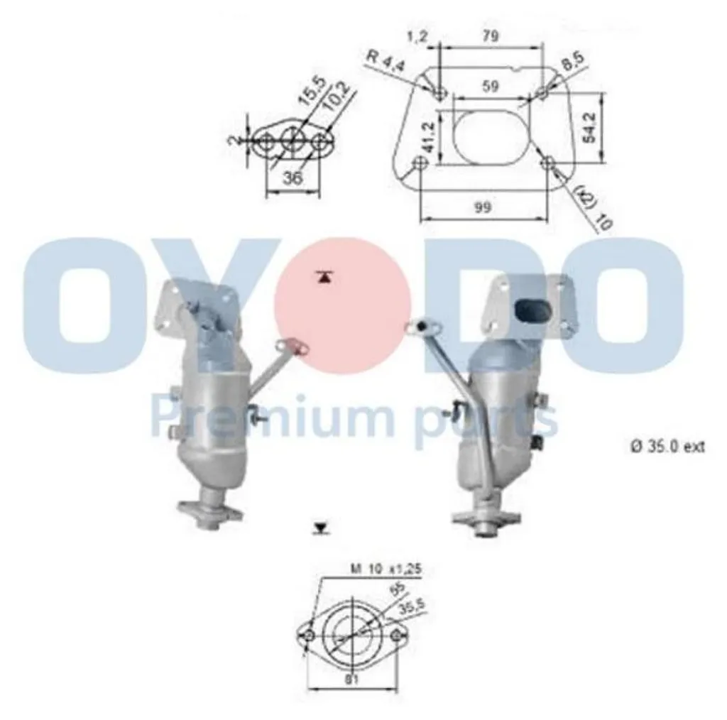 Catalyseur Oyodo 10N0128-OYO pour Toyota Aygo WNB1 KGB1 Euro 6