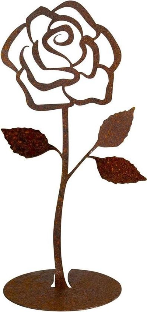 Rosendekoration aus Metall für den Garten, als Heimdekoration, Weihnachtsdekoration, wetterfest, mit Rostpatina, Geschenk für Freundin, Hochzeit,...