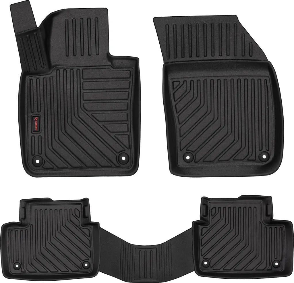 Tappetini auto in gomma 3D Wielganizator per Volvo S60 III berlina (2019-) – neri, bordo alto, set 4 pz