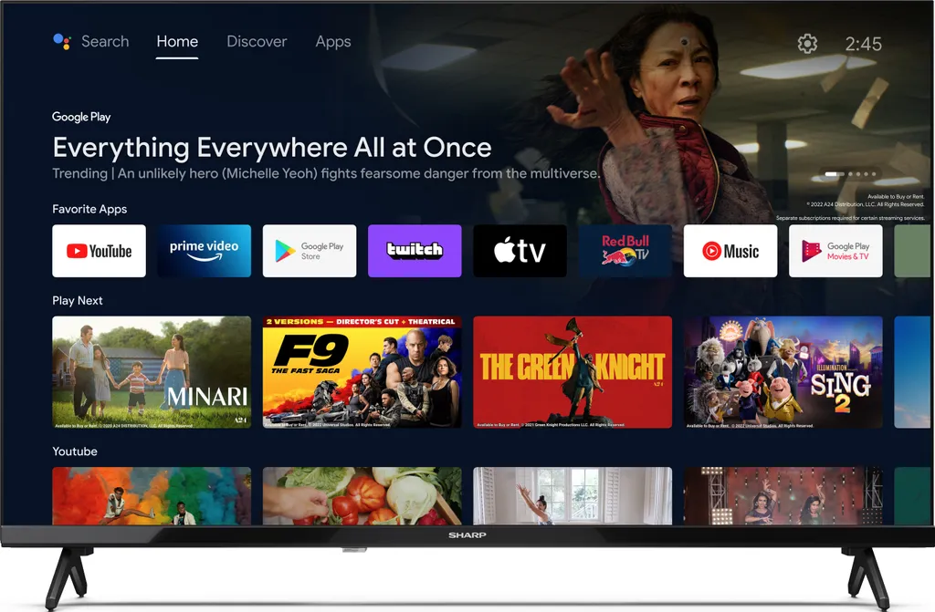 Smart TV Sharp 32FH2EA 32" LED HD Ready avec Chromecast et Google Assistant - 10