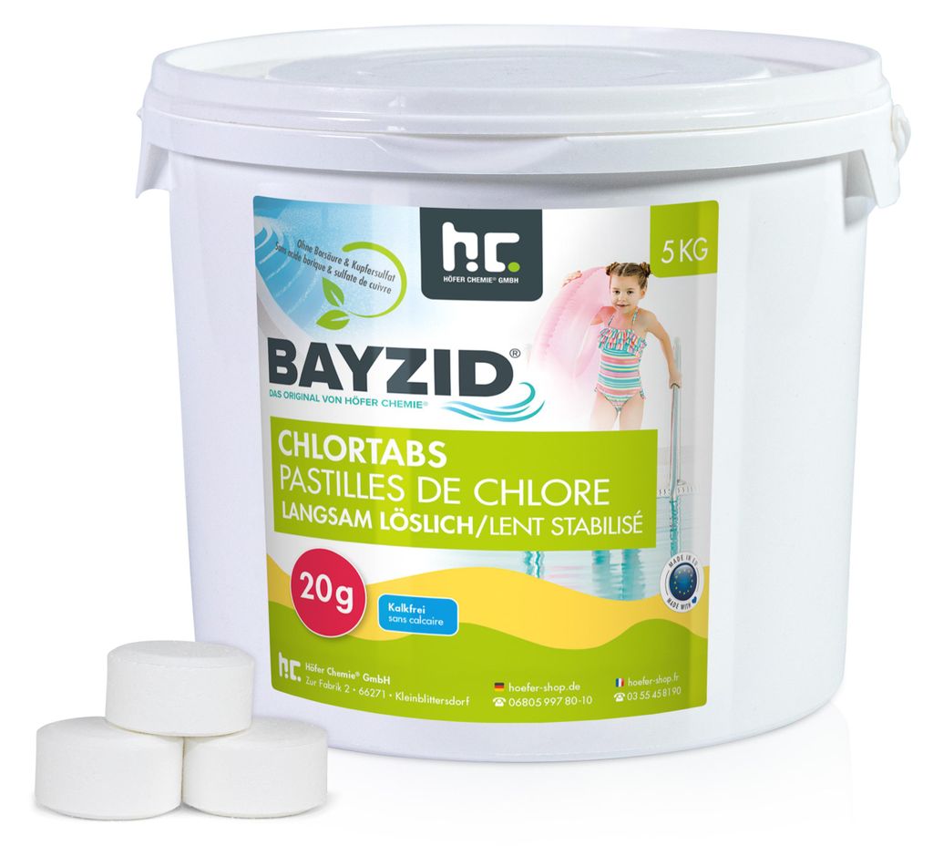 1x5 kg BAYZID® Chlortabs 20g langsam löslich für Produktbild 