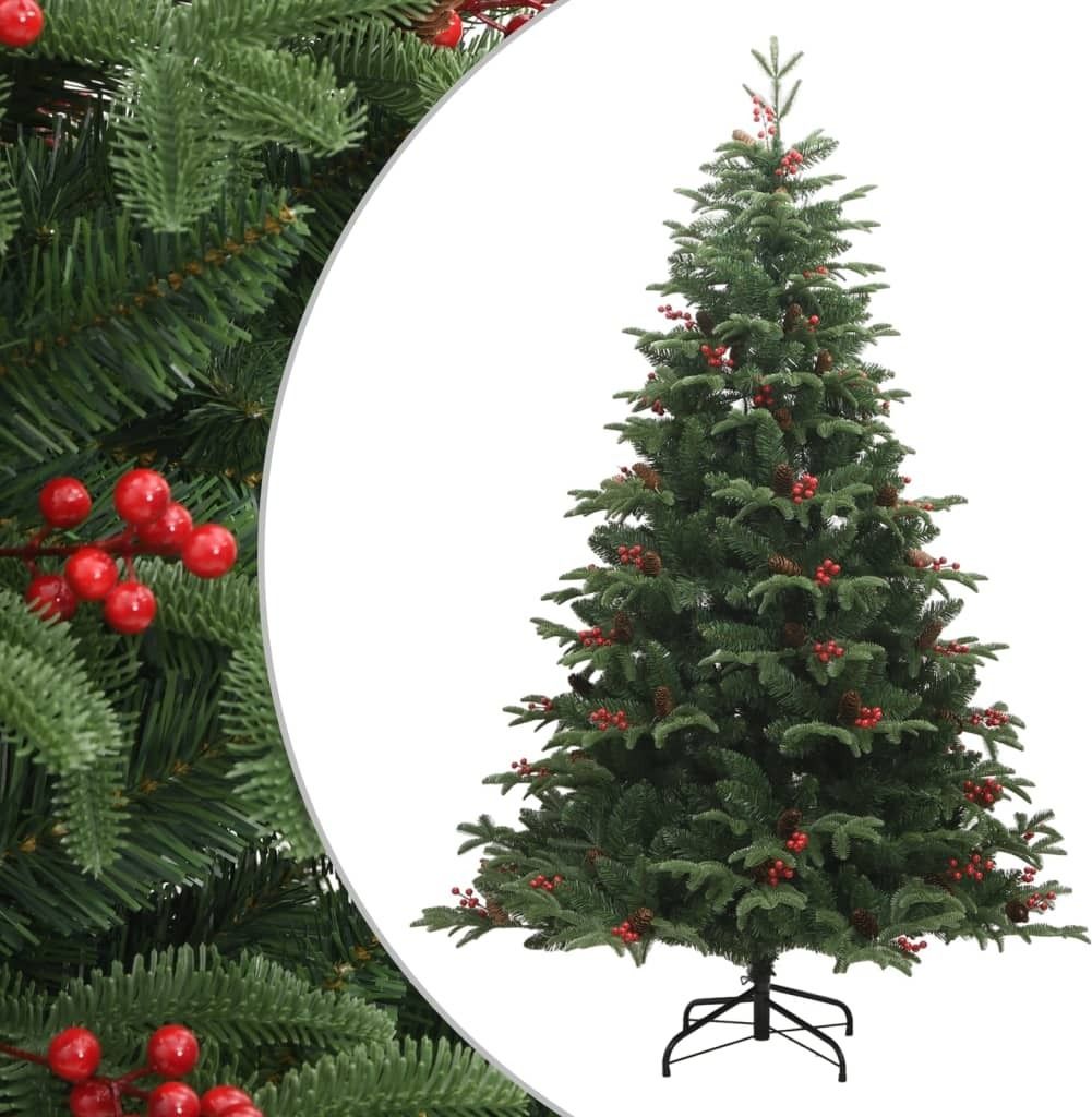 Künstlicher Weihnachtsbaum Klappbar mit Zapfen & Beeren 180 cm