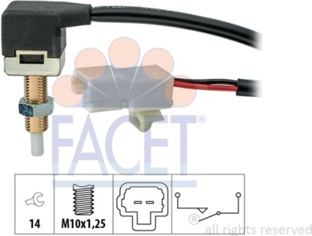 1 Schalter, Kupplungsbetätigung (GRA) FACET 7.1302 Italy - OE Equivalent