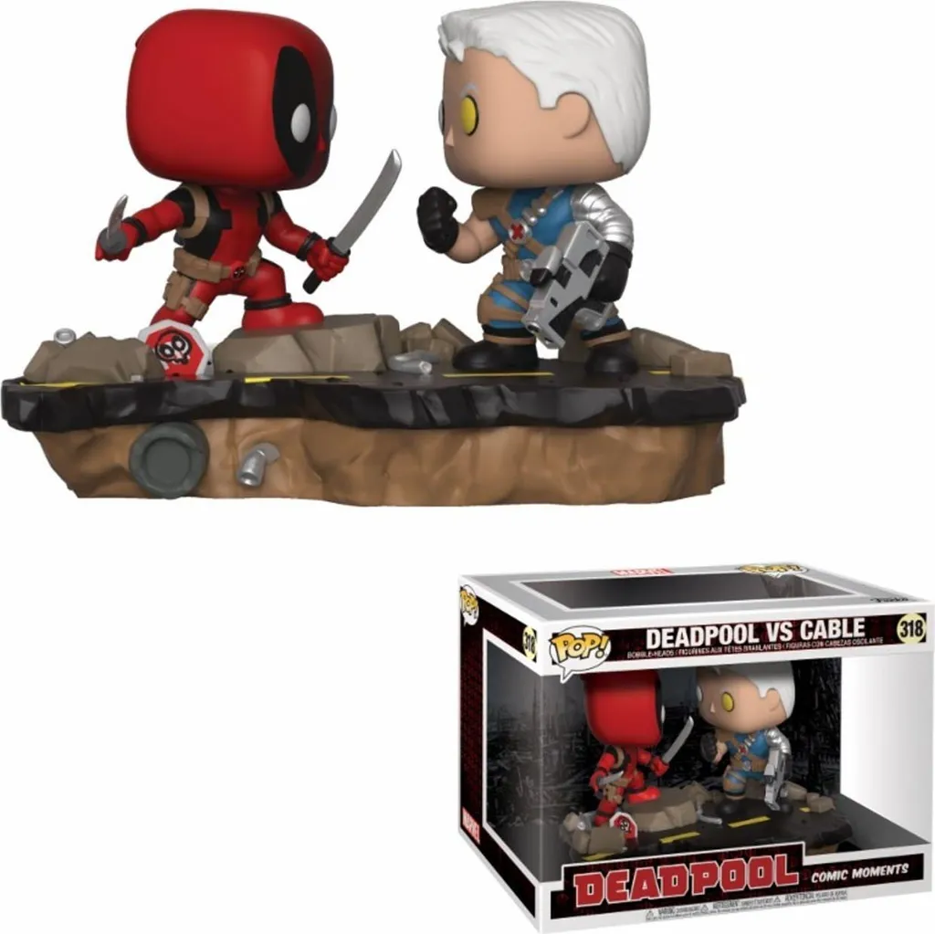 Cadeau Fan Marvel Figurine Deadpool vs Cable Pop Moment Cinéma Durable