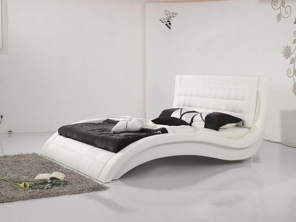 Designer Bett Ehebett Doppelbett Polsterbett Schlafzimmer Lederbett Neu Betten