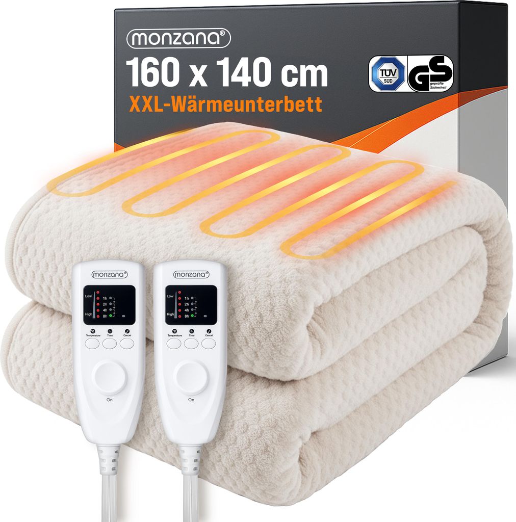 MONZANA® elektrická vyhřívaná přikrývka 160x140cm časovač 5 Obrázek produktu 