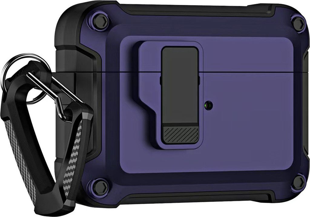 Airpods 4 Pro Armor Case mit Karabiner - Lila