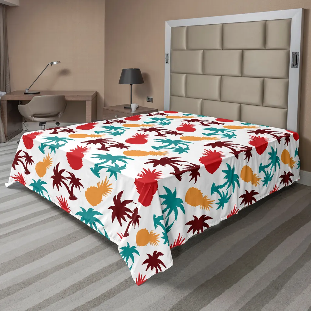 Drap de lit tropical pour chambre parentale grand format 275x260 cm