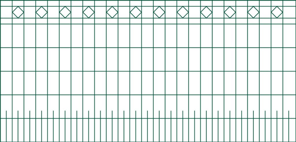 Schmuckzaun Madrid - Farbe: grün, Höhe: 121 cm, Länge: 251 cm