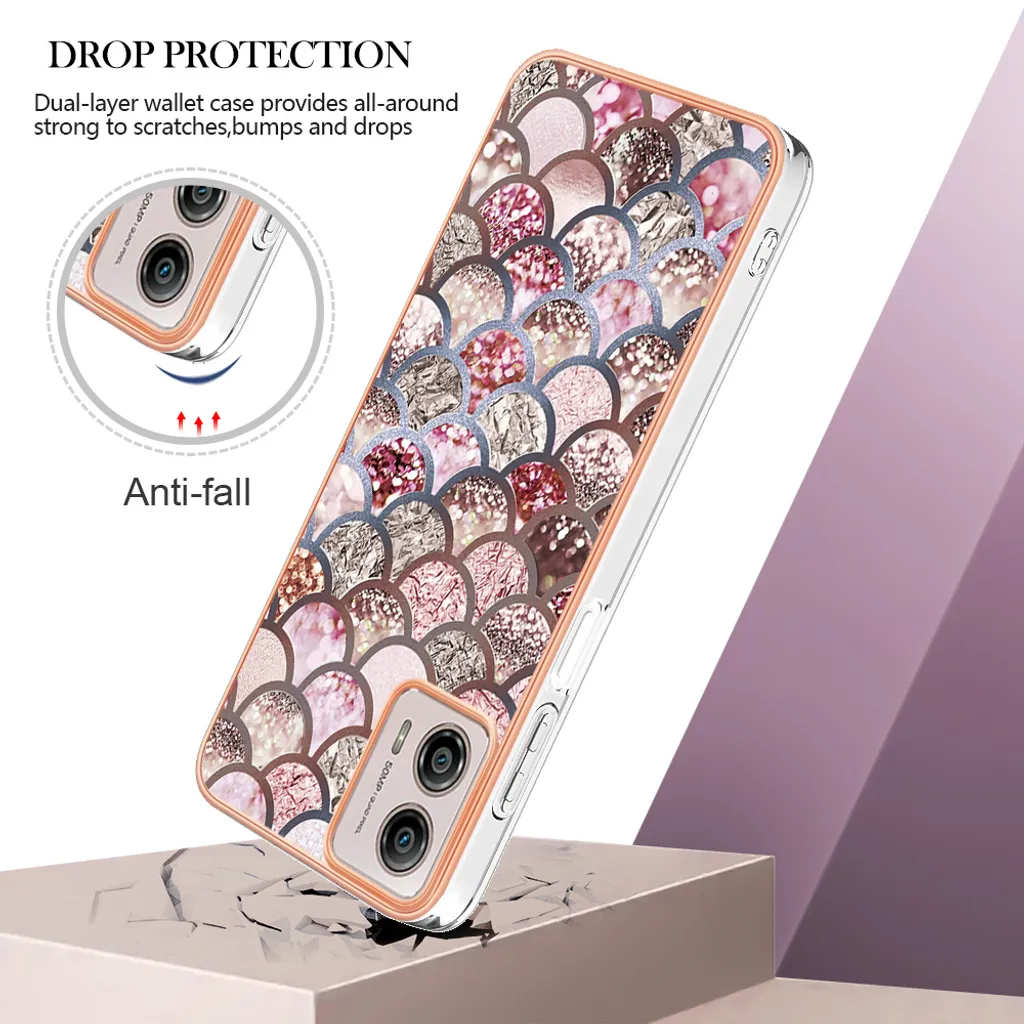 Custodia BoerHang Per Motorola Moto G53: Morbida TPU, Antiscivolo, Sottile, Blu - 2