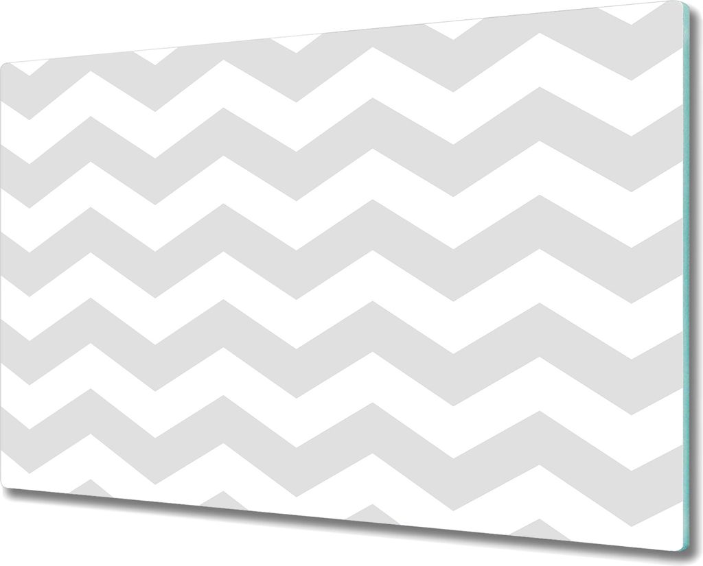 Glas Schneidebrett Herdabdeckplatten Schneideplatten - 80x52 cm - Graue Zickzack