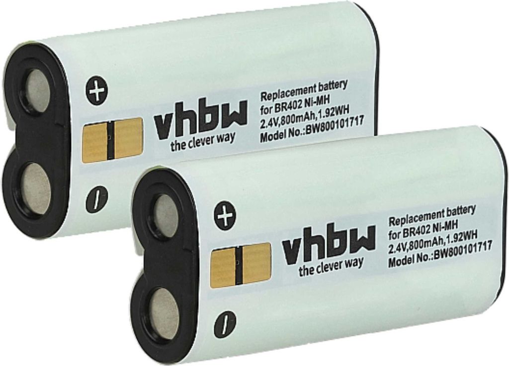 vhbw Akku Ersatz für Olympus BR403, BR402 für Diktiergerät (800 mAh, 2,4 V, NiMH)