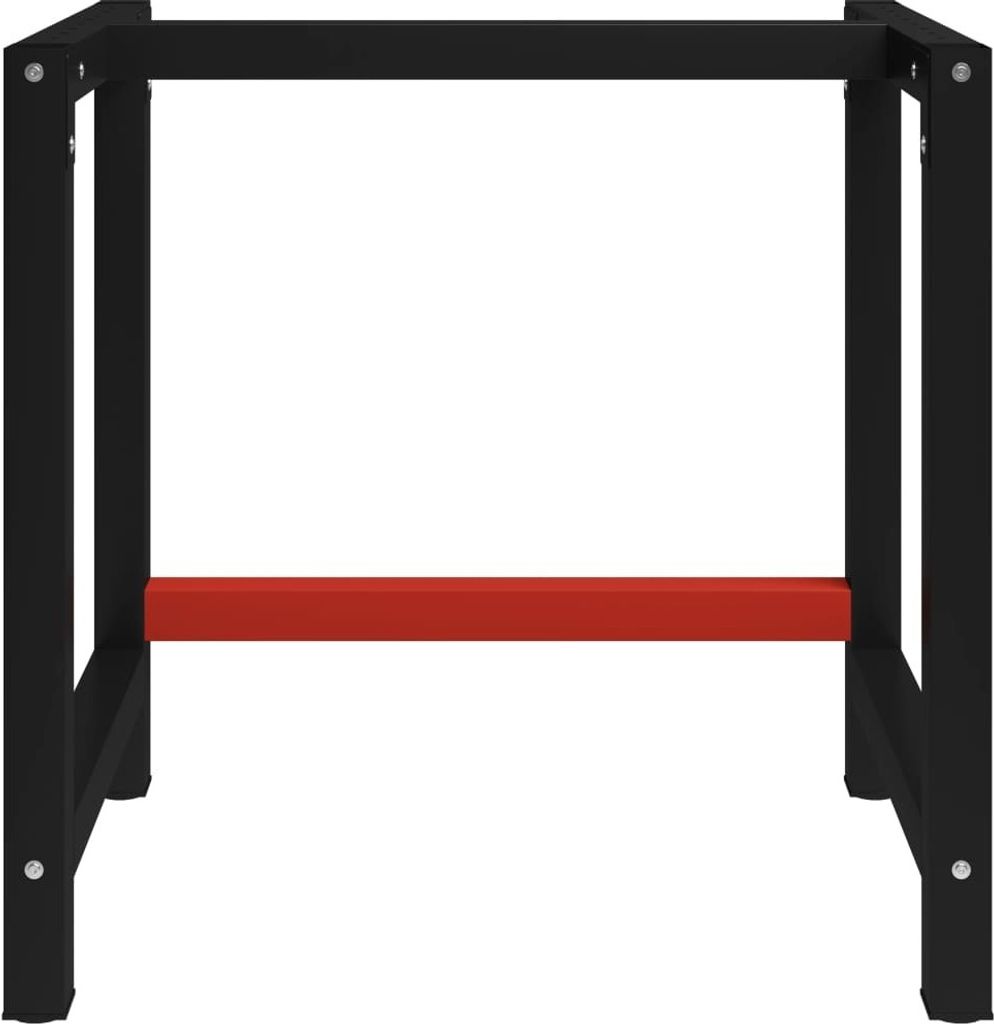vidaXL Werkbankgestell Metall 80x57x79 cm Schwarz und Rot Produktbild 