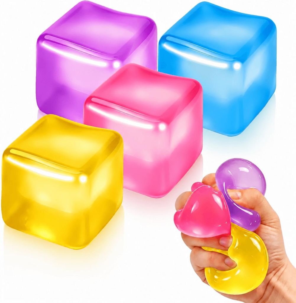 4er Set Cube Squishy Toys Anti-Stress Spielzeug Produktbild 
