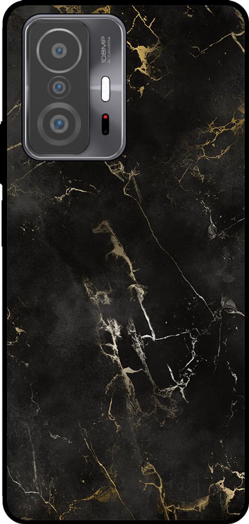Smartphonica Phone Case Passend für Xiaomi 11T / 11T Pro mit Marmordruck - TPU zurück Abdeckung Fall schwarz Marmor Design - Schwarz