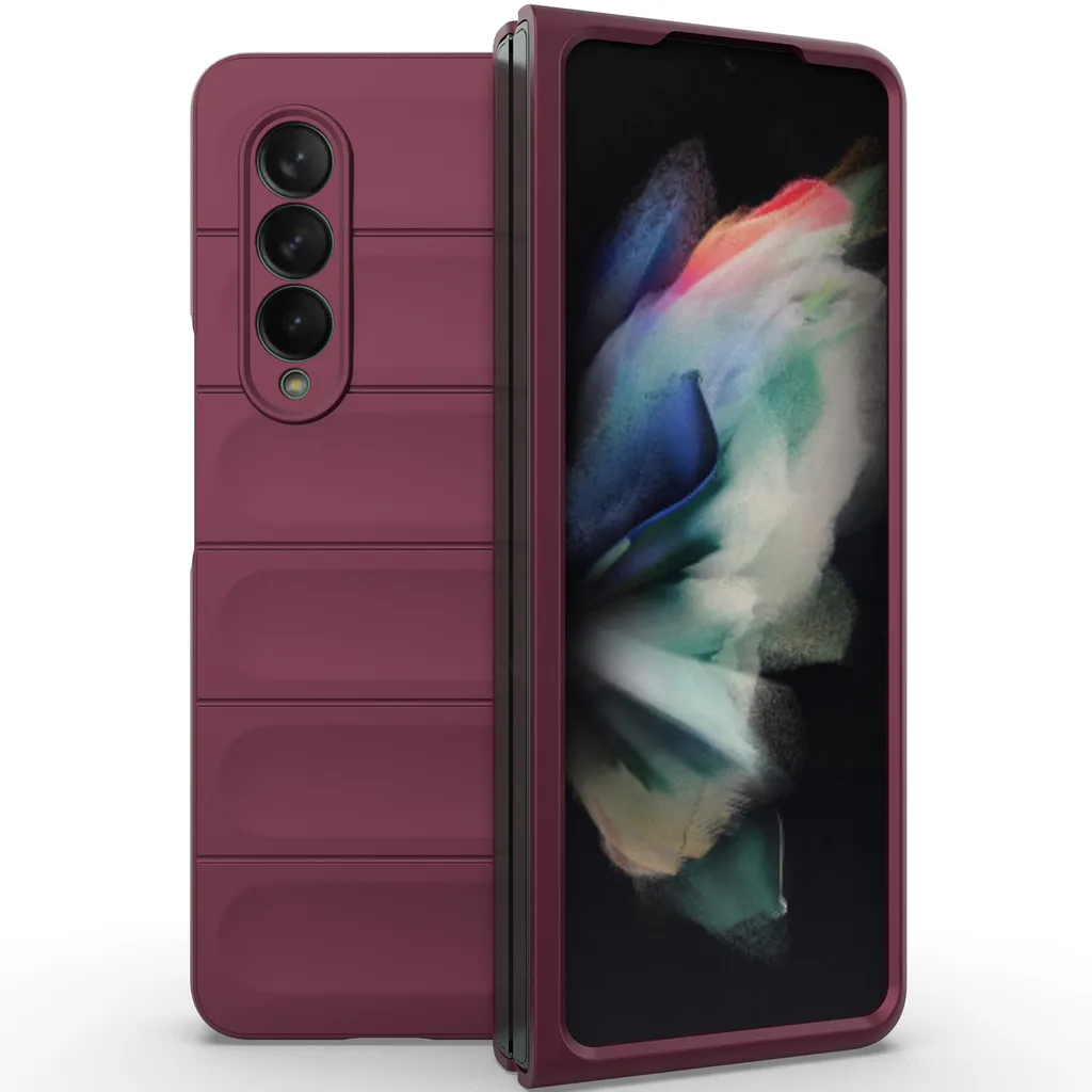 Custodia Samsung Galaxy Z Fold 3 5G PC Rigida Opaca Borgogna Slim - 5