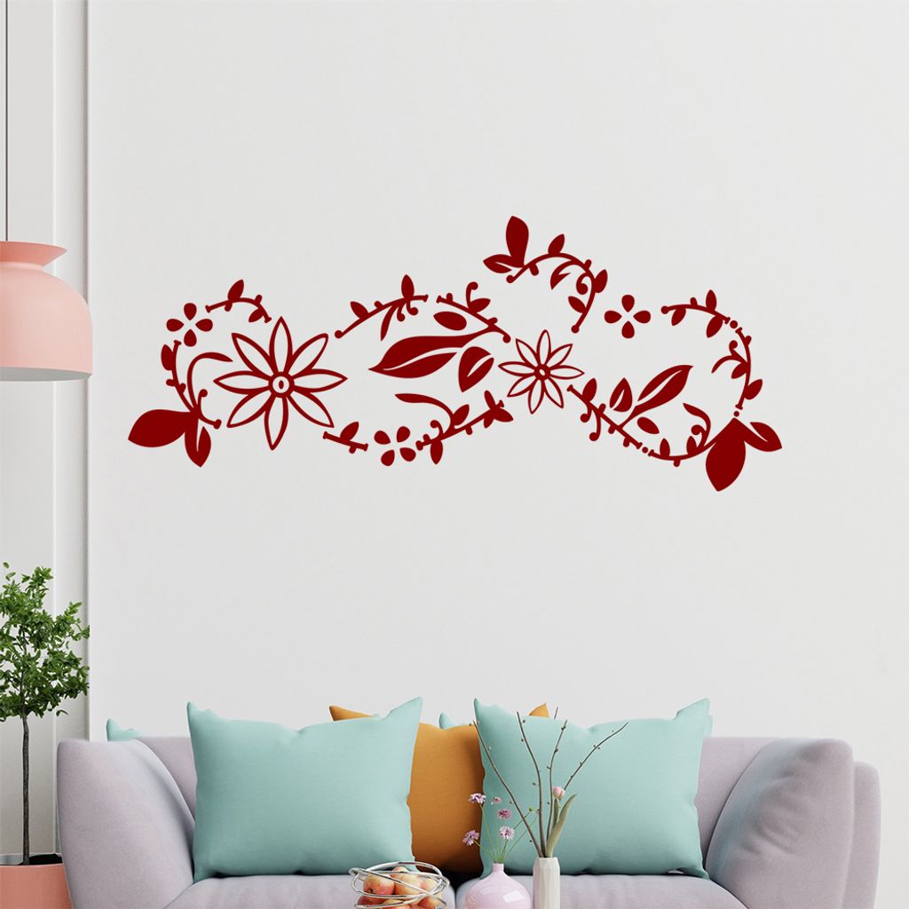 Blume - Ranken Wandtattoo in 6 Größen - Wandaufkleber Wall Sticker - Dekoration, Küche, Wohnzimmer, Schlafzimmer, Badezimmer