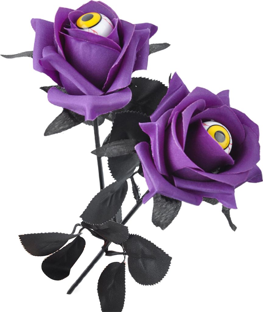 2 Stück Halloween Künstliche Blumen Realistischer Augapfel Rosenstrauß Langer Stiel Blumendekor Home Party Dekoration Festliche Atmosphäre Requ...