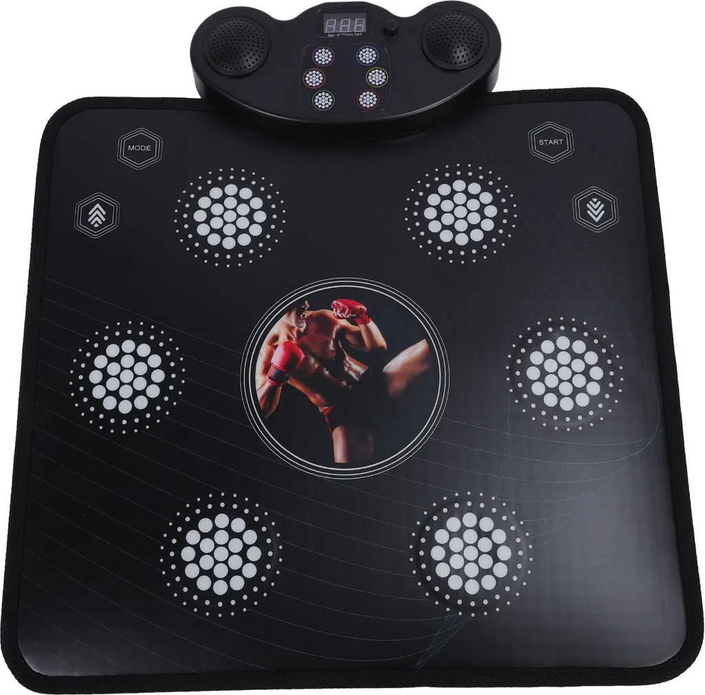 Cible de Boxe Musique 2 en 1 avec Pad de Danse PVC Souple Flexible