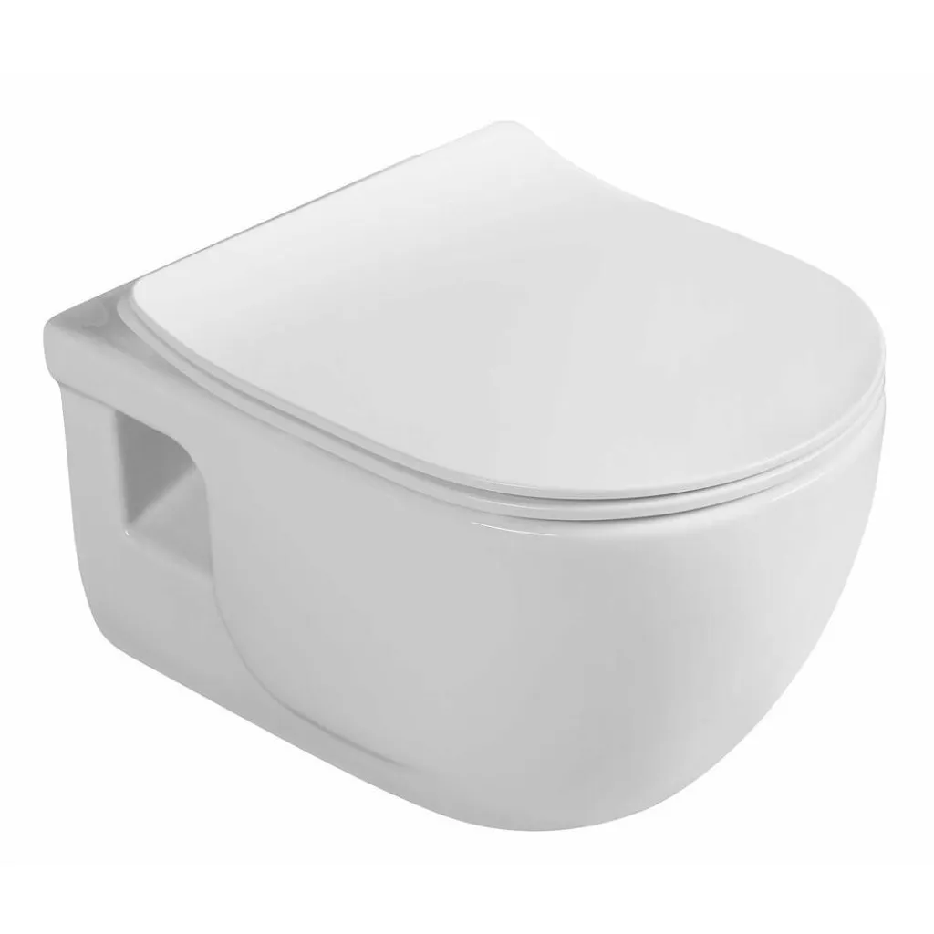 WC suspendu sans bride facile à nettoyer avec douchette bidet intégrée