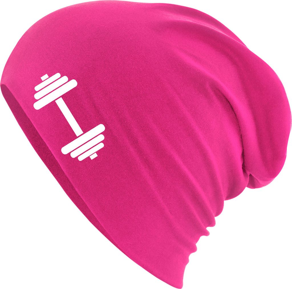 Huuraa Beanie Hantel Silhouette Fuchsia One Size Baumwolle Produktbild 
