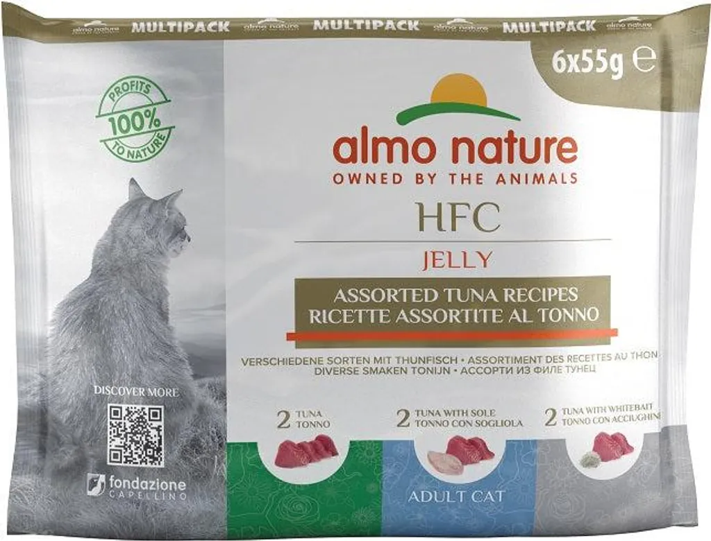 Almo Nature HFC Jelly Thon 48x55g : Nourriture Humide pour Chat Adulte
