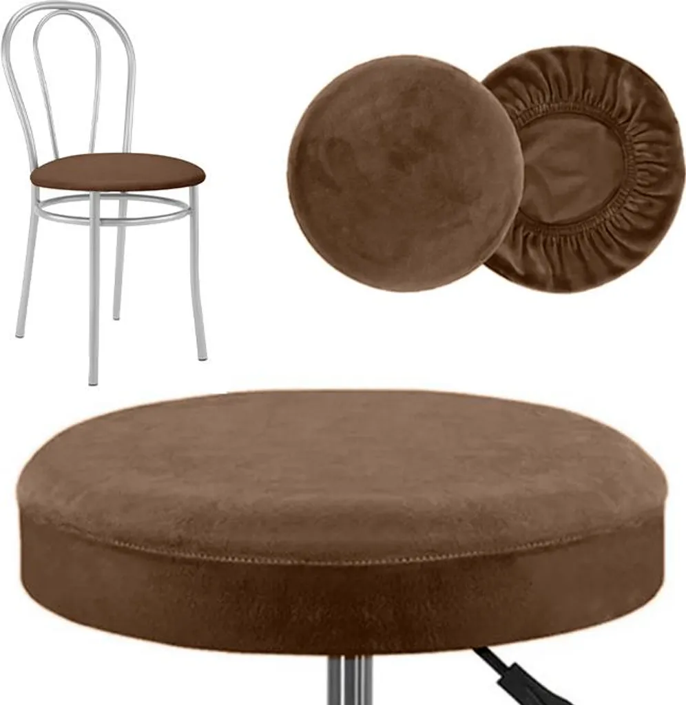 Coprisedia Rotondo in Velluto Marrone ROUND VELVET BROWN Luxury