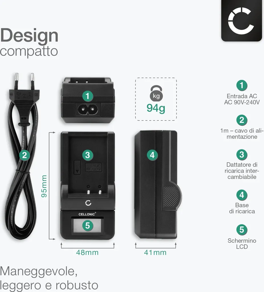 CELLONIC, Batteria per Fotocamera, compatibile con Sony NP-BX1, ZV-1, HDR-CX405 (3.7V, 1090mAh) 2 Pezzi + Caricabatterie - 6