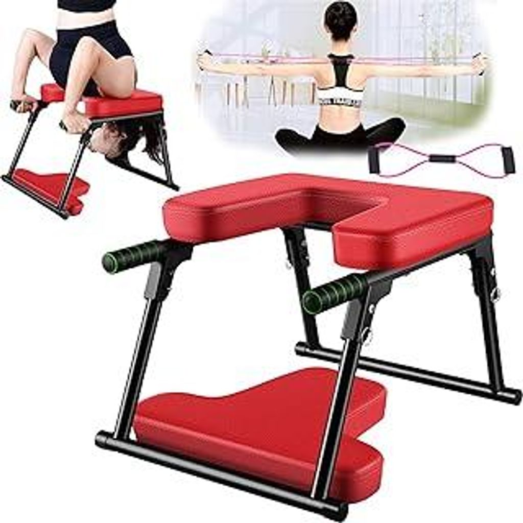 Yoga Kopfstandhocker, Zusammenklappbar Yoga Kopfstandstuhl für Zuhause und Fitnessstudio Stahl PolyurethanPolster Yoga Zubehör Fitness Accessorie...