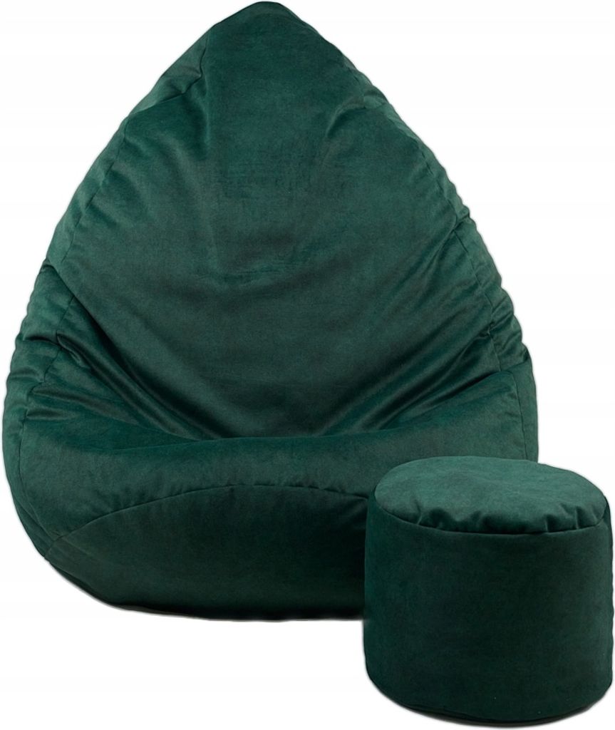 Sedelack mit Pouf 100x75, dunkelgrün Velours