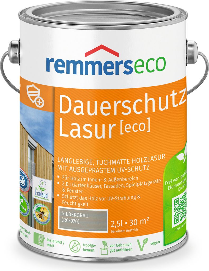 Remmers Öl-Dauerschutz-Lasur [eco] silbergrau (RC-970) 2,5 Produktbild 