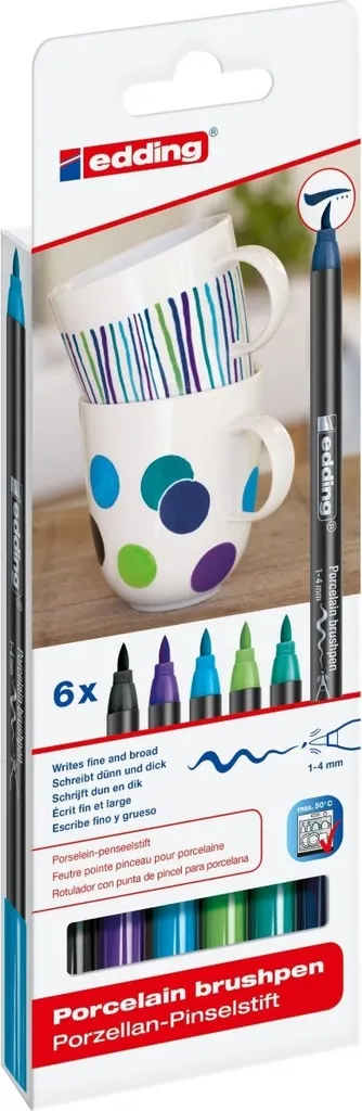 Feutre Pinceau Porcelaine Edding 4200 Pointe 1-4mm Lot de 60 Stylos Mix