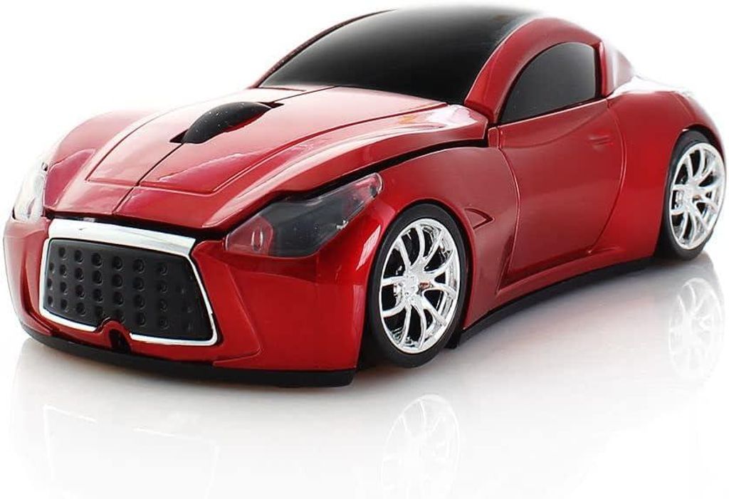 EcoInva Wireless Car Maus, Desktop -Laptop -Computer optische Windows, Mac OS, Android (Rot)