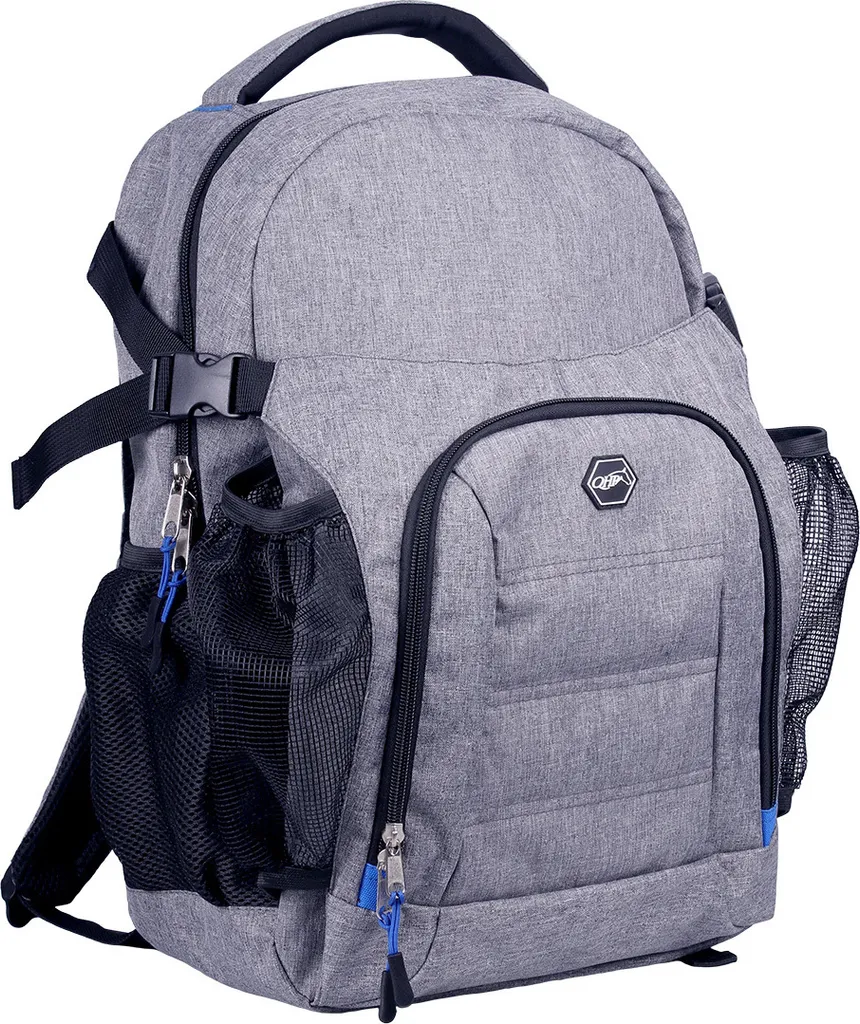 Sac à Dos Équitation QHP Gris en Tissu Denim pour Homme et Femme