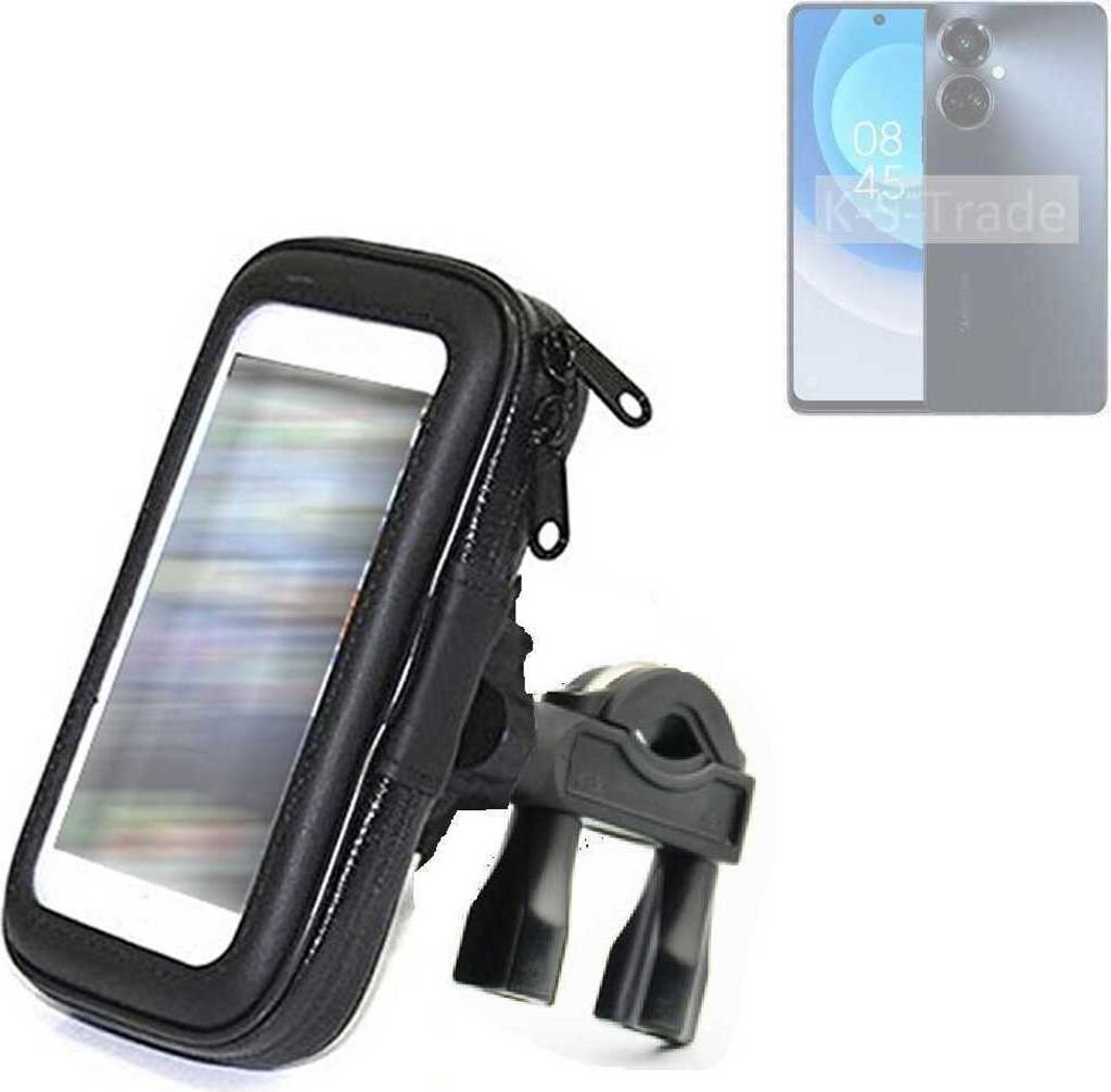 K-S-Trade Fahrrad-Halterung kompatibel mit Tecno Camon 19 Pro Handy-Halterung Halter Lenkstange Fahrradhalterung Motorrad Bike Mount Wasserabweisend