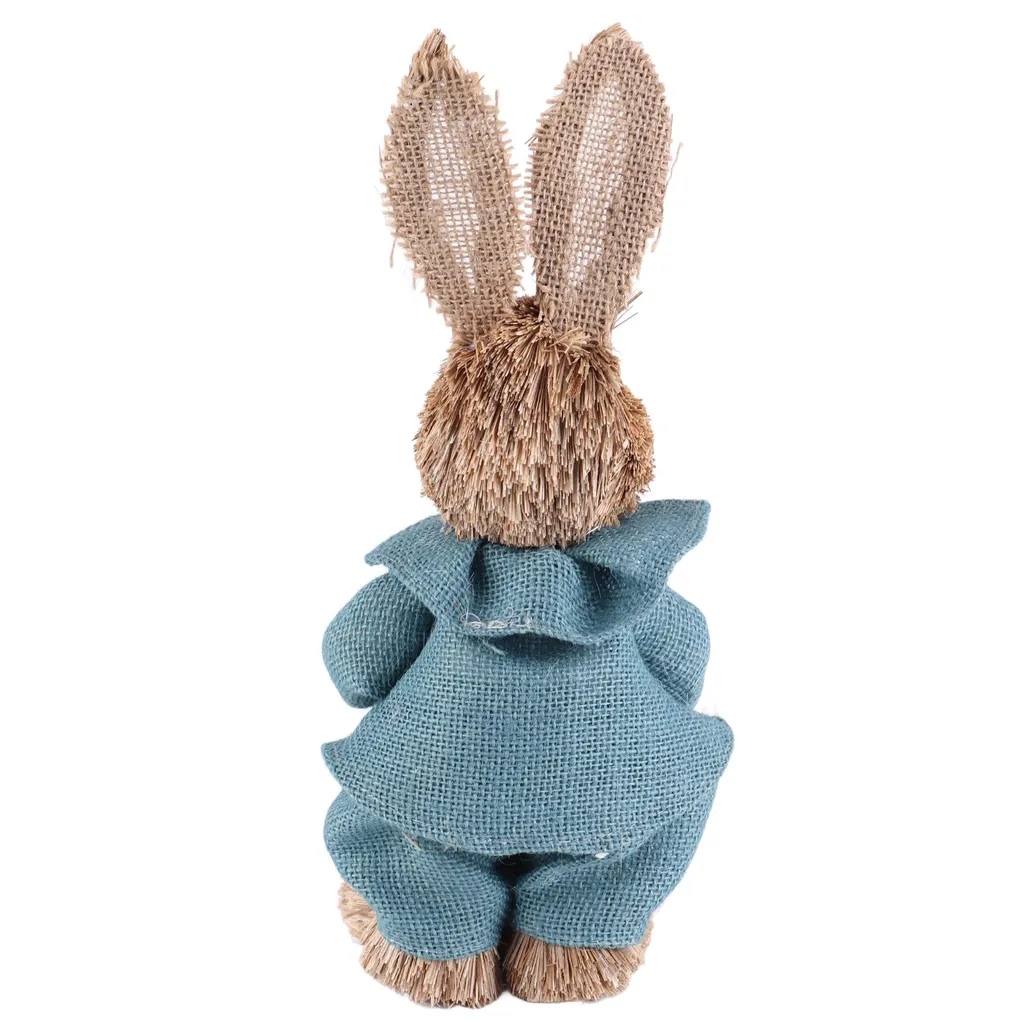 Lapin de Pâques 36cm Gris : Déco Durable et Chic pour Salon et Table